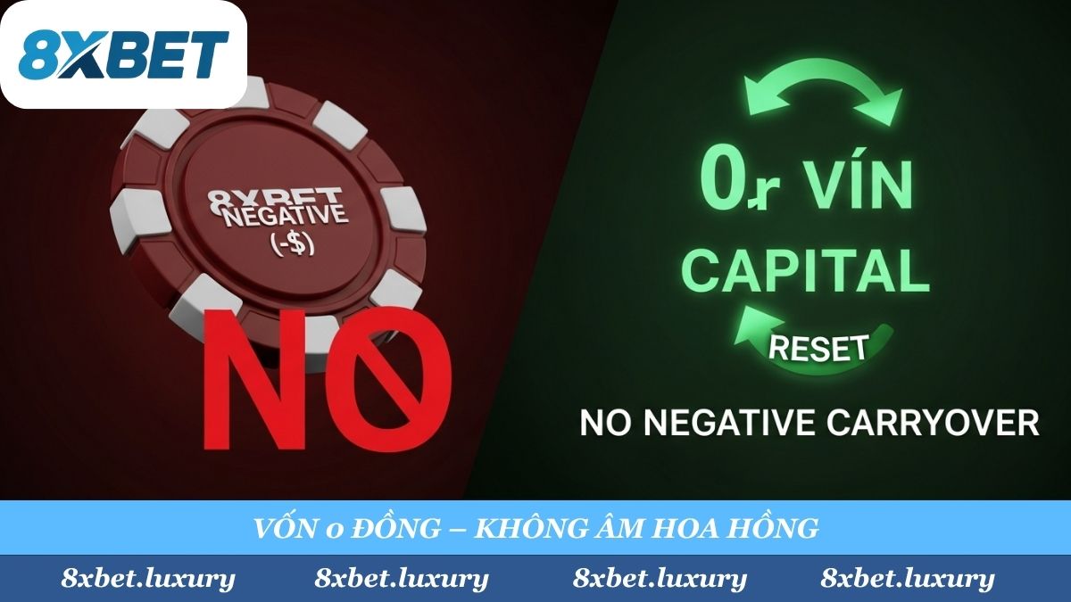 Cam kết 'thép' từ 8XBET: Làm đại lý Vốn 0 Đồng, và tuyệt đối KHÔNG ÂM HOA HỒNG. Dù tuyến dưới của anh em 'thắng to' khiến tháng đó bị âm, chúng tôi reset về 0. Anh em không bao giờ nợ nhà cái.